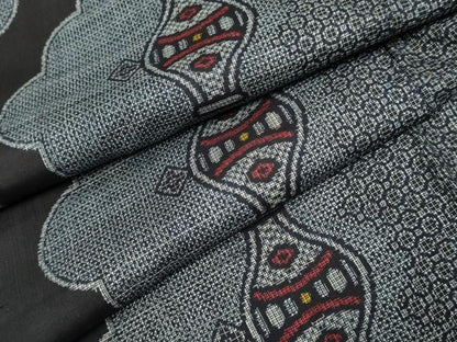 平和屋着物●本場大島紬 割込み絣 器物文 正絹 逸品 AABF2968cs