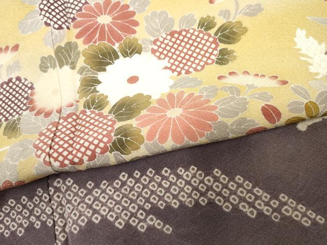 平和屋着物●訪問着 絞り 風景草花文 暈し染め 正絹 逸品 AABF2971cs