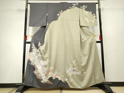 平和屋着物●訪問着 御所車吉祥草花文 金彩 正絹 逸品 AABF2972cs