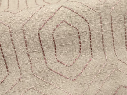 平和屋着物●上質な紬　刺繍　刺し子　亀甲文　正絹　逸品　未使用　AABF2973cs