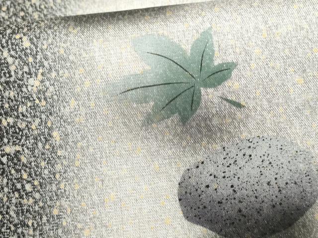 平和屋着物●本場大島紬 染大島 訪問着 手描き 楓文 正絹 逸品 AABF2974cs