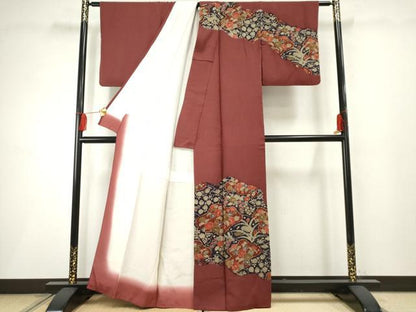 平和屋着物●訪問着 辻が花 草花文 正絹 逸品 AABF2975cs