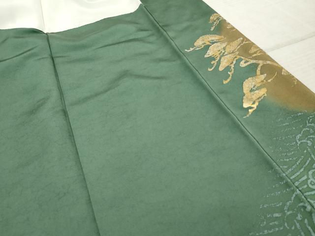 平和屋着物●訪問着 寿光織 立波松文 金銀糸 金彩 正絹 逸品 AABF2976cs