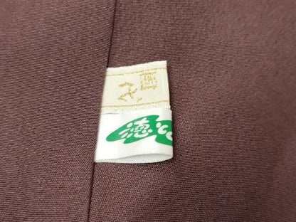 平和屋着物●訪問着 紬地 刺繍 流水花鳥松文 正絹 逸品 AABF2977cs