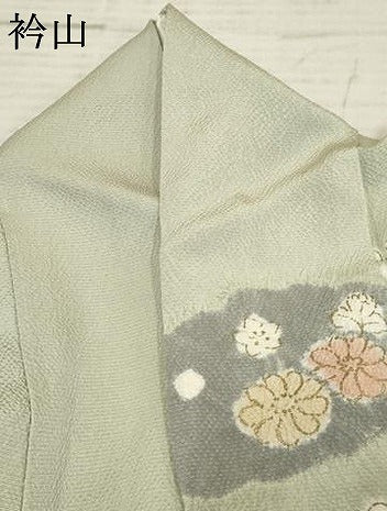 平和屋着物●創業460年・千總 訪問着 駒刺繍 絞り 雲取り草花文 金彩 正絹 逸品 AABF2979cs