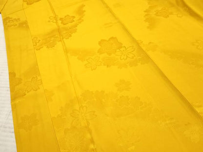 平和屋着物●振袖用長襦袢 袷 舞花地紋 黄金色 正絹 逸品 未使用 AABF2980cs