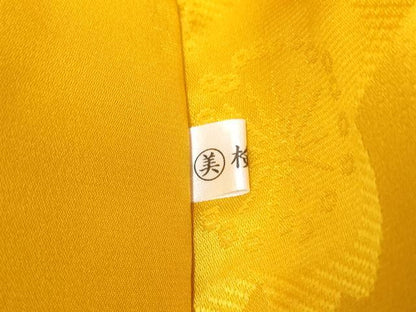 平和屋着物●振袖用長襦袢 袷 舞花地紋 黄金色 正絹 逸品 未使用 AABF2980cs