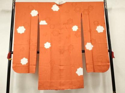 平和屋着物●振袖用長襦袢 無双仕立て 絞り 楓地紋 正絹 逸品 AABF2981cs