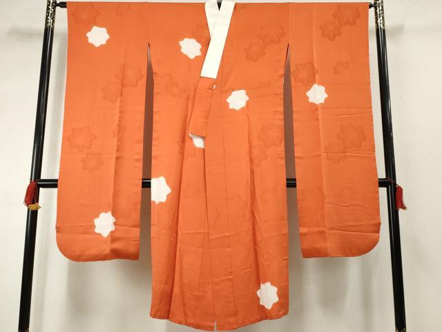 平和屋着物●振袖用長襦袢 無双仕立て 絞り 楓地紋 正絹 逸品 AABF2981cs