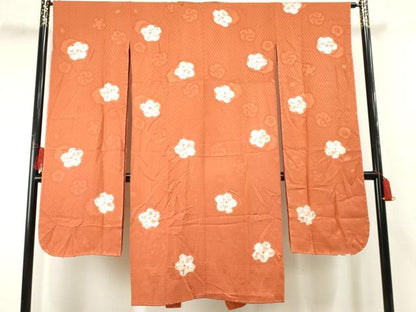 平和屋着物●振袖用長襦袢 無双仕立て 舞花文 半衿刺繍 正絹 逸品 AABF2982cs