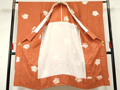平和屋着物●振袖用長襦袢 無双仕立て 舞花文 半衿刺繍 正絹 逸品 AABF2982cs