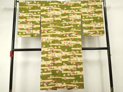 平和屋着物●長襦袢 袷 楓鼓文 金彩 正絹 逸品 未使用 AABF2986cs