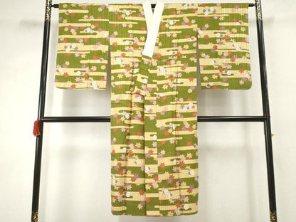 平和屋着物●長襦袢 袷 楓鼓文 金彩 正絹 逸品 未使用 AABF2986cs