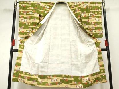 平和屋着物●長襦袢 袷 楓鼓文 金彩 正絹 逸品 未使用 AABF2986cs