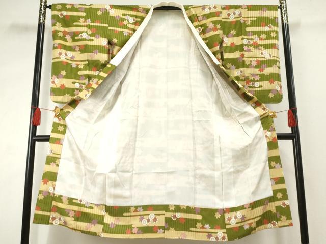 平和屋着物●長襦袢 袷 楓鼓文 金彩 正絹 逸品 未使用 AABF2986cs