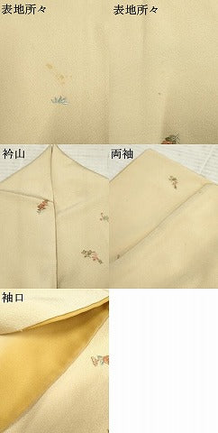 平和屋着物●上質な小紋 総刺繍 吉祥草花文 金糸 正絹 逸品 AABF2987cs