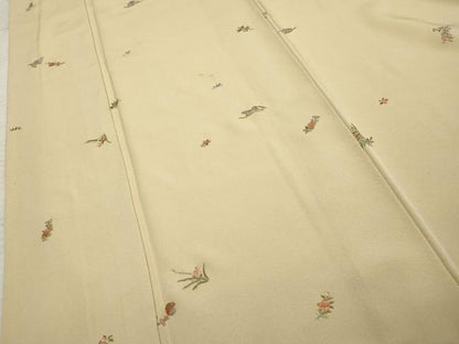 平和屋着物●上質な小紋 総刺繍 吉祥草花文 金糸 正絹 逸品 AABF2987cs