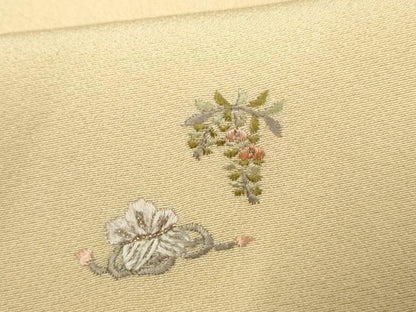 平和屋着物●上質な小紋 総刺繍 吉祥草花文 金糸 正絹 逸品 AABF2987cs