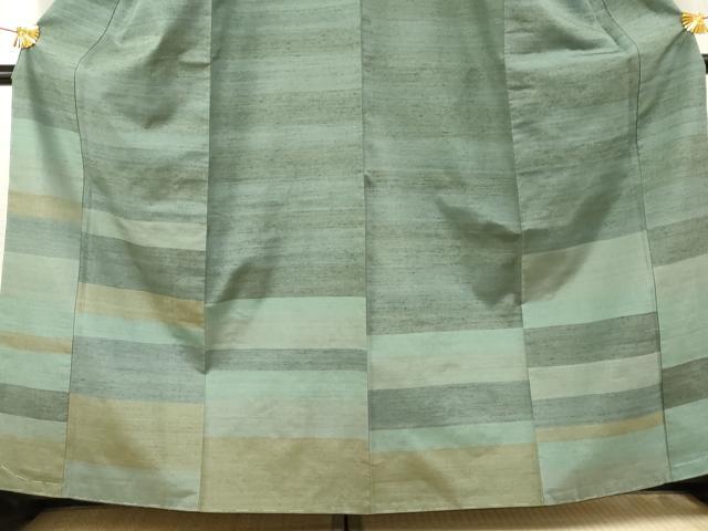 平和屋着物●訪問着 紬地 横段文 正絹 逸品 未使用 AABF2988cs