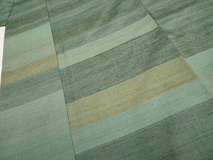 平和屋着物●訪問着 紬地 横段文 正絹 逸品 未使用 AABF2988cs