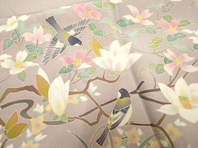 平和屋着物●本加賀友禅作家 北田弓子 色留袖 花鳥文 暈し染め 正絹 逸品 AABF2989cs