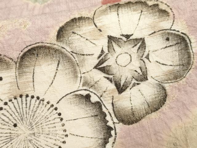 平和屋着物●上質な小紋 紬地 辻が花 絞り 正絹 逸品 未使用 AABF2990cs