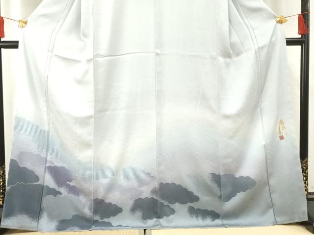 平和屋着物●ファッションデザイナー コシノアヤコ 色留訪問着 モール織 雲重ね文 暈し染め 正絹 逸品 未使用 AABF2991cs