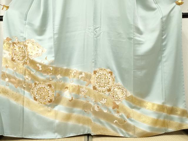 平和屋着物●豪華色留袖 駒刺繍 正倉院花文 金彩 正絹 逸品 AABF2992cs