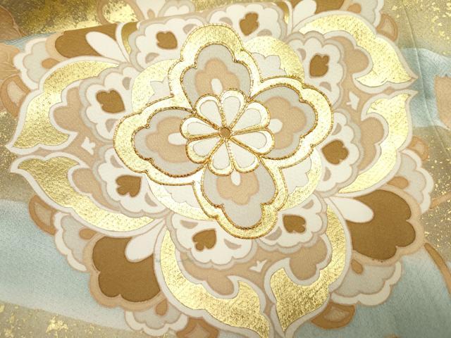 平和屋着物●豪華色留袖 駒刺繍 正倉院花文 金彩 正絹 逸品 AABF2992cs