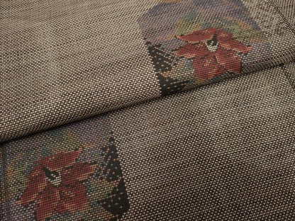平和屋着物●本場大島紬 泥染め カタス9マルキ 亀甲花文 正絹 逸品 未使用 AABF2994cs