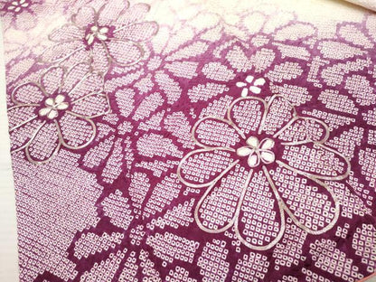 平和屋着物●豪華振袖 総絞り 駒刺繍 舞花文 暈し染め 正絹 逸品 AABF2995cs