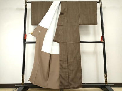 平和屋着物●本塩沢 やまだ織 正絹 逸品 AABF2996cs