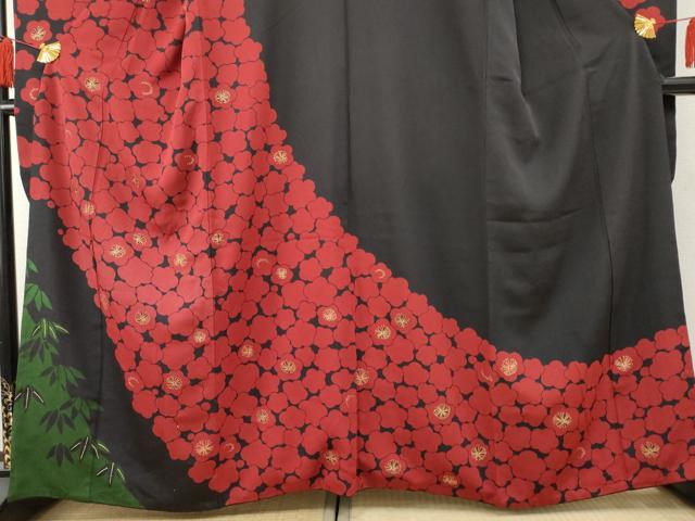 平和屋着物●豪華振袖 笹梅文 金彩 正絹 逸品 AABF3002cs