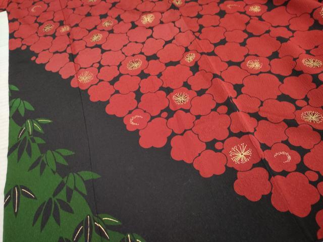 平和屋着物●豪華振袖 笹梅文 金彩 正絹 逸品 AABF3002cs