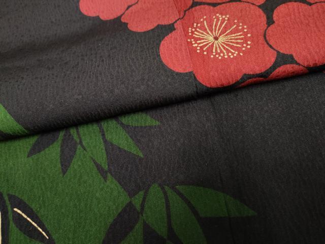 平和屋着物●豪華振袖 笹梅文 金彩 正絹 逸品 AABF3002cs