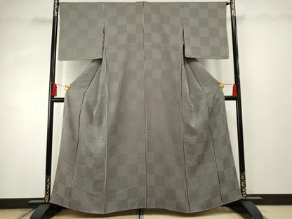平和屋着物●上質な小紋 縞 正絹 逸品 未使用 AABF3003cs
