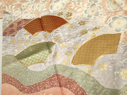 平和屋着物●豪華振袖 駒刺繍 佐賀錦 地紙花文 暈し染め 金糸 金彩 正絹 逸品 AABF3012cs