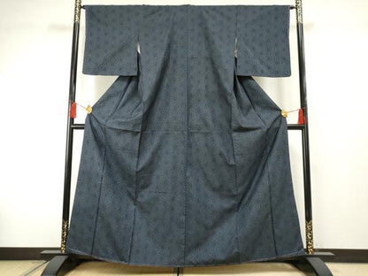 平和屋着物●本場大島紬 一元7マルキ 麻の葉文様 正絹 逸品 未使用 AABF3013cs