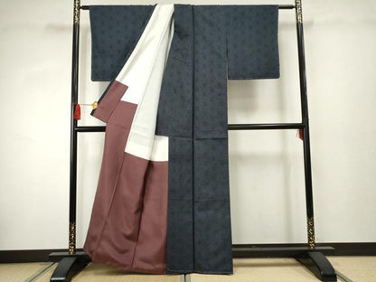 平和屋着物●本場大島紬 一元7マルキ 麻の葉文様 正絹 逸品 未使用 AABF3013cs
