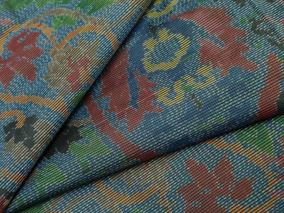 平和屋着物●本場大島紬 洋花文 正絹 逸品 AABF3016cs