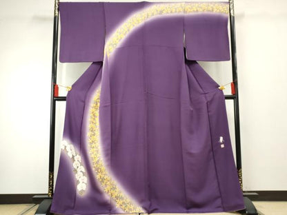 平和屋着物●東京友禅 菅有鬼一 訪問着 胡蝶蘭 暈し染め 正絹 逸品 AABF3022cs