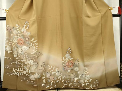 平和屋着物●訪問着 辻が花 暈し染め 金彩 銀通し地 正絹 逸品 AABF3024cs