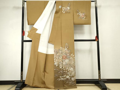 平和屋着物●訪問着 辻が花 暈し染め 金彩 銀通し地 正絹 逸品 AABF3024cs