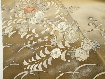 平和屋着物●訪問着 辻が花 暈し染め 金彩 銀通し地 正絹 逸品 AABF3024cs