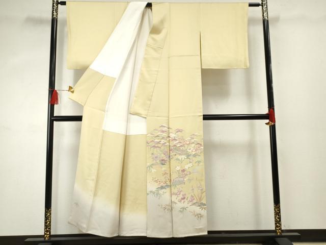 平和屋着物●名門・上野家 上野街子 清染居 色留袖 吉祥花松文 暈し染め 正絹 逸品 AABF3030cs
