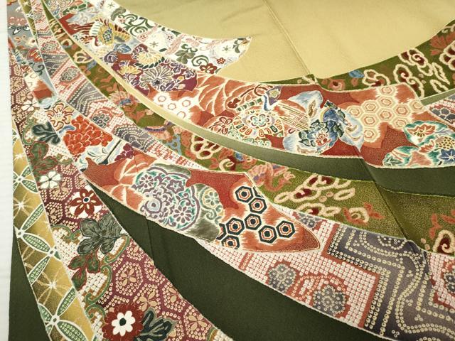 平和屋着物●豪華振袖 蔓帯鳳凰草花文 暈し染め 金彩 正絹 逸品 AABF3032cs