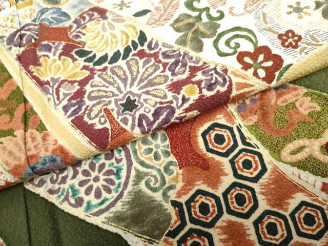 平和屋着物●豪華振袖 蔓帯鳳凰草花文 暈し染め 金彩 正絹 逸品 AABF3032cs