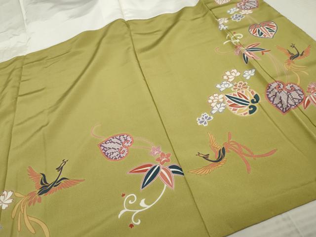 平和屋着物●豪華振袖 蔓帯鳳凰草花文 暈し染め 金彩 正絹 逸品 AABF3032cs