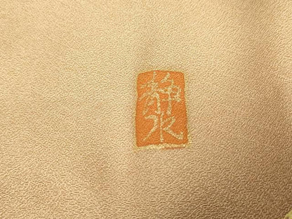 平和屋着物●訪問着 作家物 暈し染め 草花文 金彩 正絹 逸品 AABF3034cs