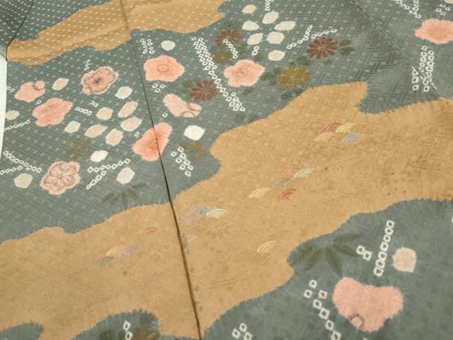 平和屋着物●訪問着 辻が花 絞り 金彩 正絹 逸品 AABF3039cs